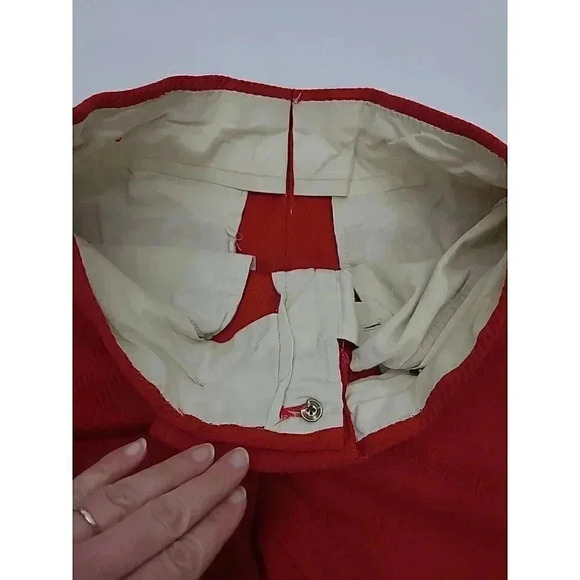 Vintage Handmade Trousers Orange Women's Size Sm/ Med Flare Leg Chevron Pattern - Picture 5 of 6